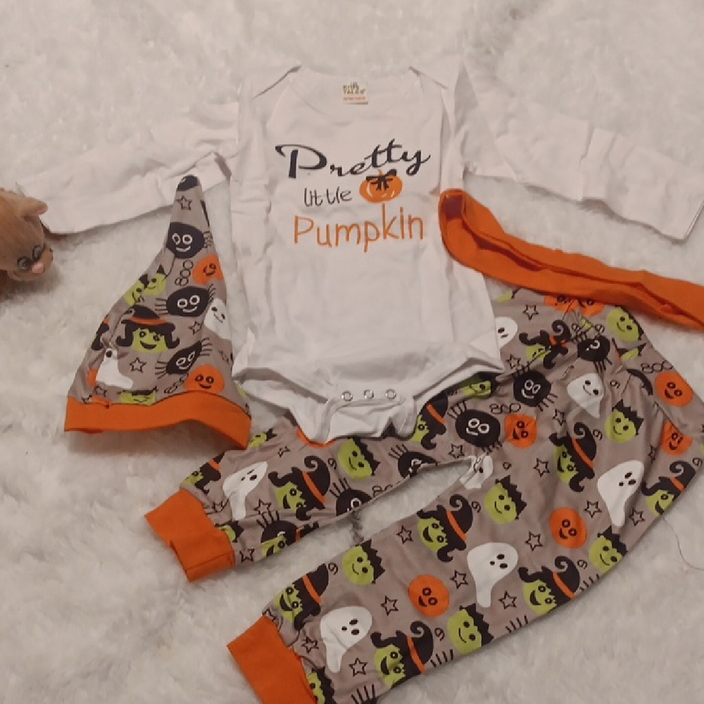 Pretty Little Pumpkin Halloween Outfit Size 2/3T
